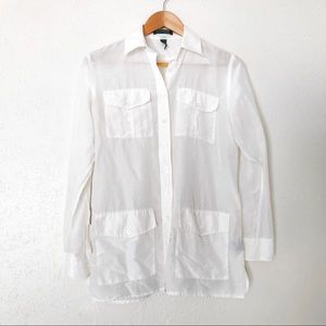 Ralph Lauren White Blouse 4 pocket